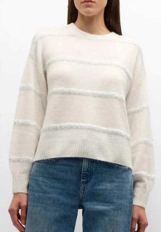 Rae Sequin Sweater In Snow Heather