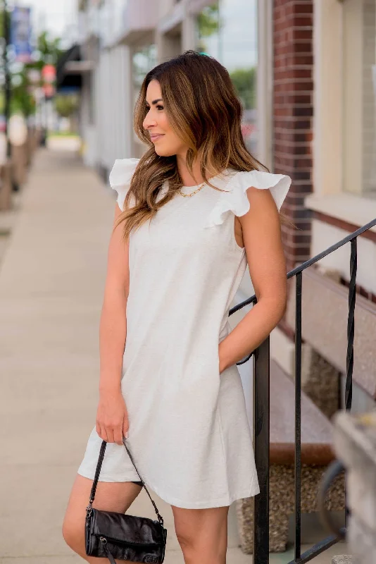 Heathered Ruffle Accented Dress