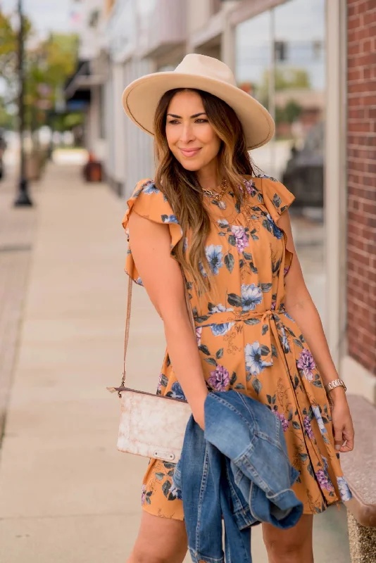 Timeless Floral Ruffle Tie Dress